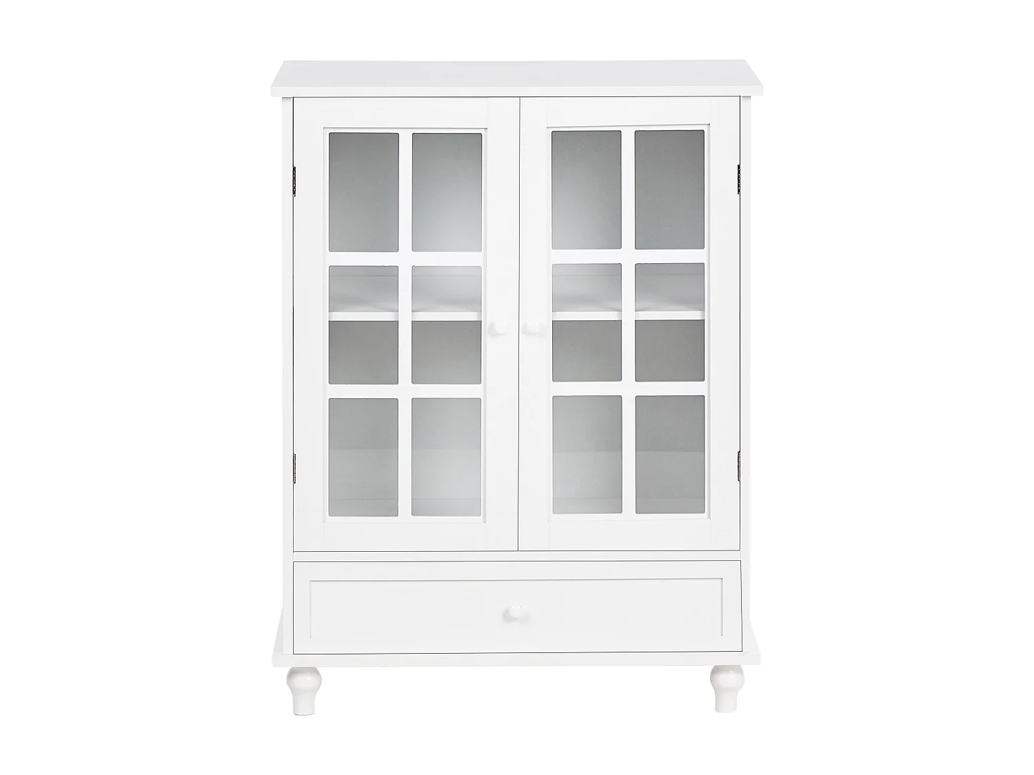 Buffet avec vitrine en verre CARLET 71 cm Blanc