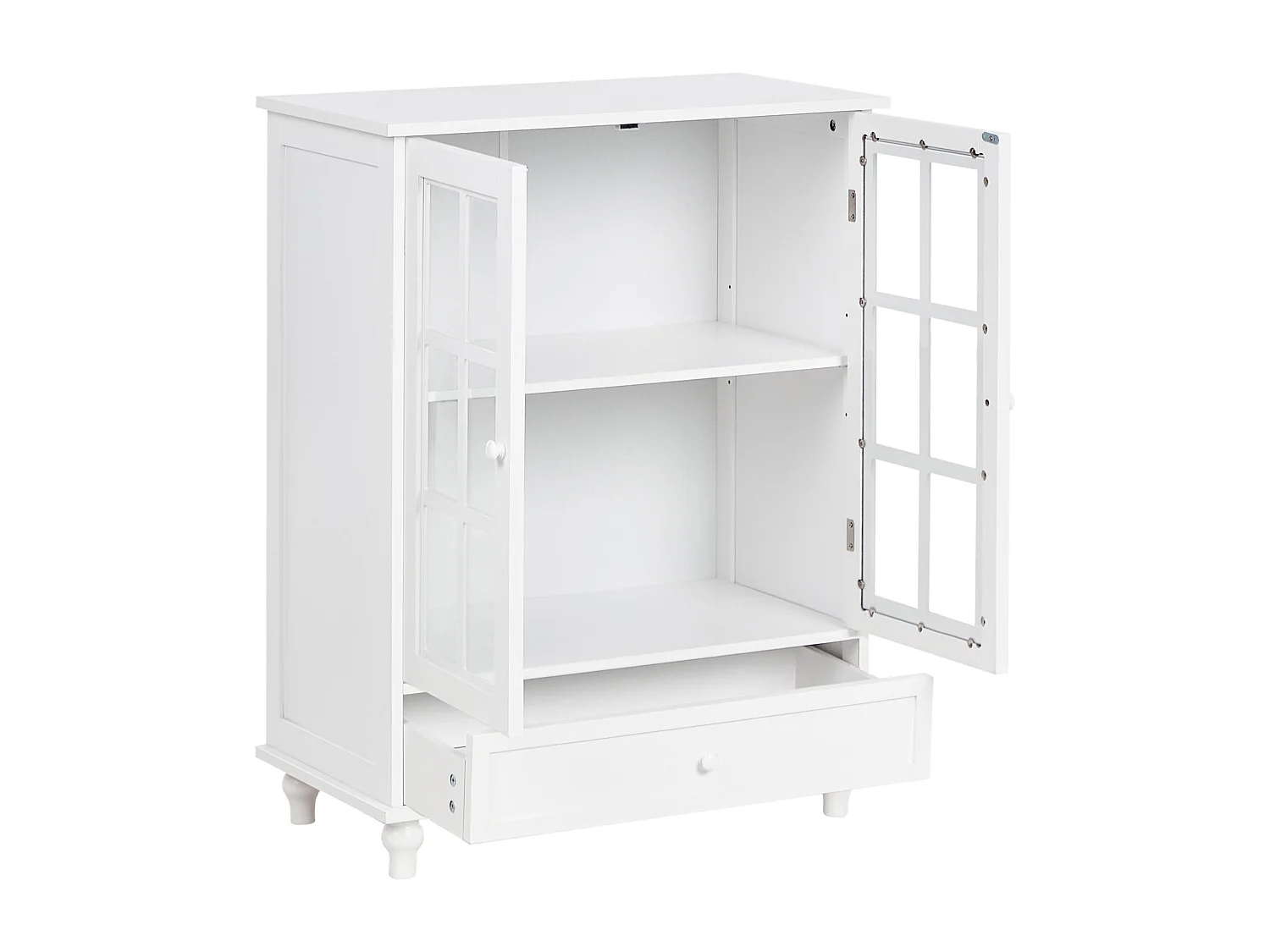 Buffet avec vitrine en verre CARLET 71 cm Blanc
