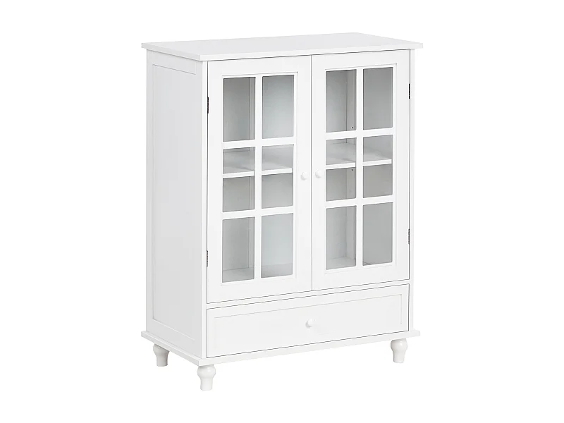Buffet avec vitrine en verre CARLET 71 cm Blanc