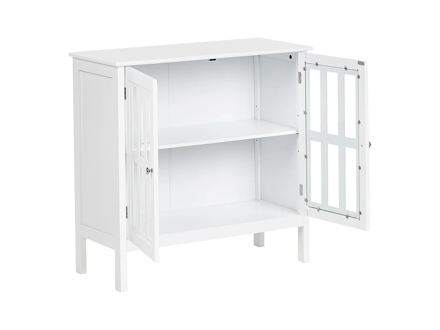 Glazen vitrinekast MIRAM Hout 80 cm Wit