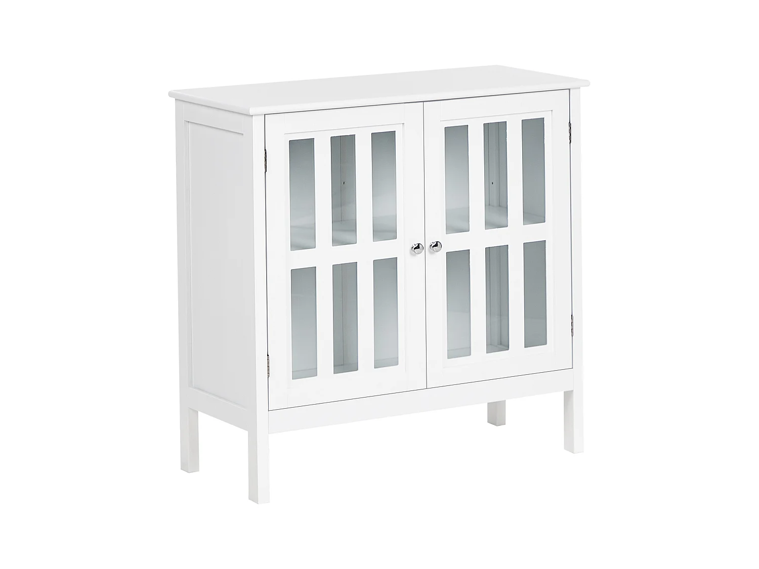 Buffet avec vitrine en verre MIRAM 80 cm Blanc