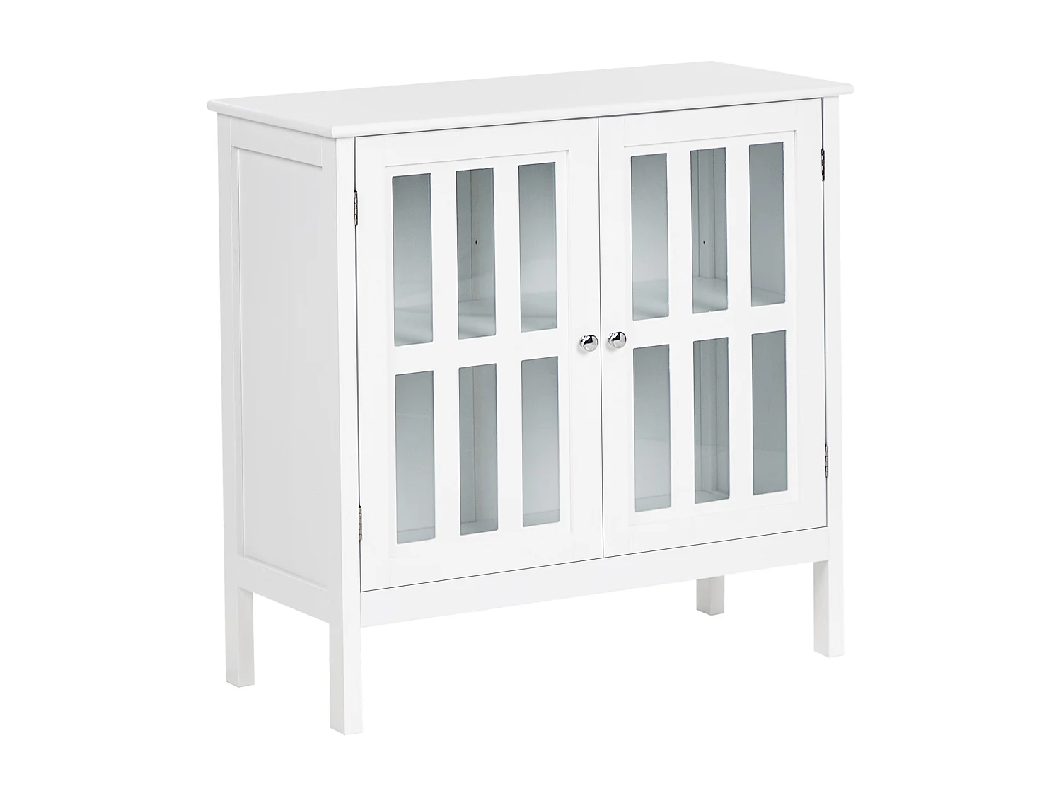 Buffet avec vitrine en verre MIRAM 80 cm Blanc