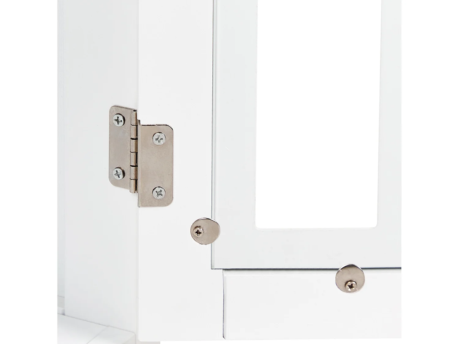 Buffet avec vitrine en verre MIRAM 80 cm Blanc