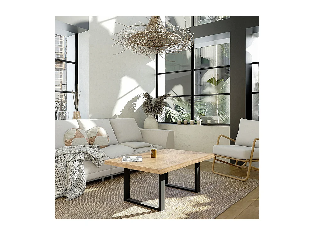 Table basse 110x75cm CATA couleur Chêne design moderne de haute qualité