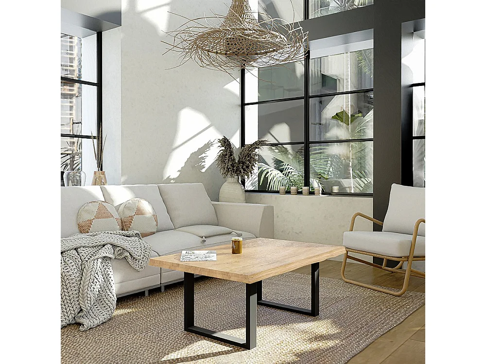 Table basse 110x75cm CATA couleur Chêne design moderne de haute qualité