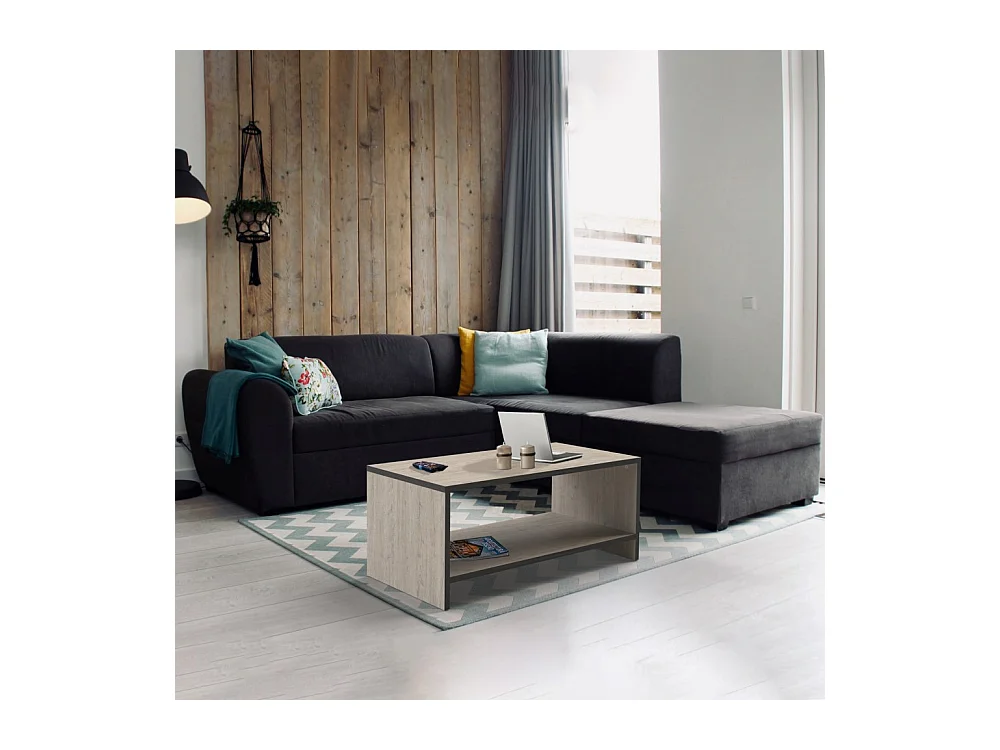 Table basse 100x50cm ANLA couleur Chêne sablße design moderne de haute qualité