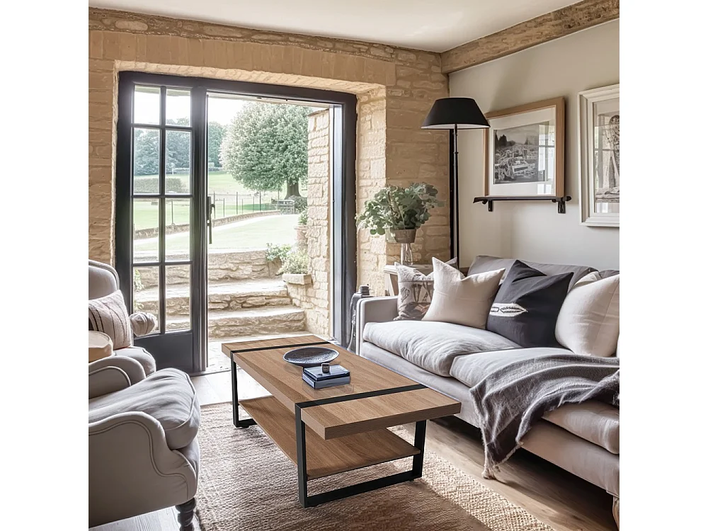 Table basse 120x60cm SEMRA couleur Chêne design moderne de haute qualité