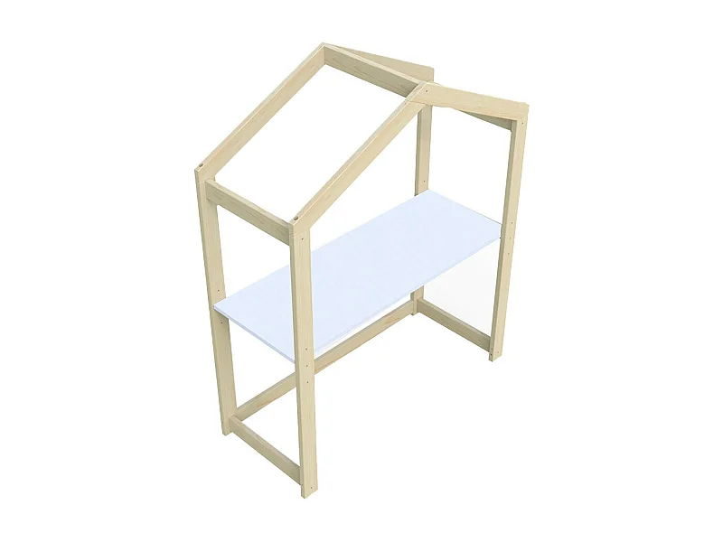 Bureau cabane enfant 119x45cm réglable en hauteur Epicéa massif