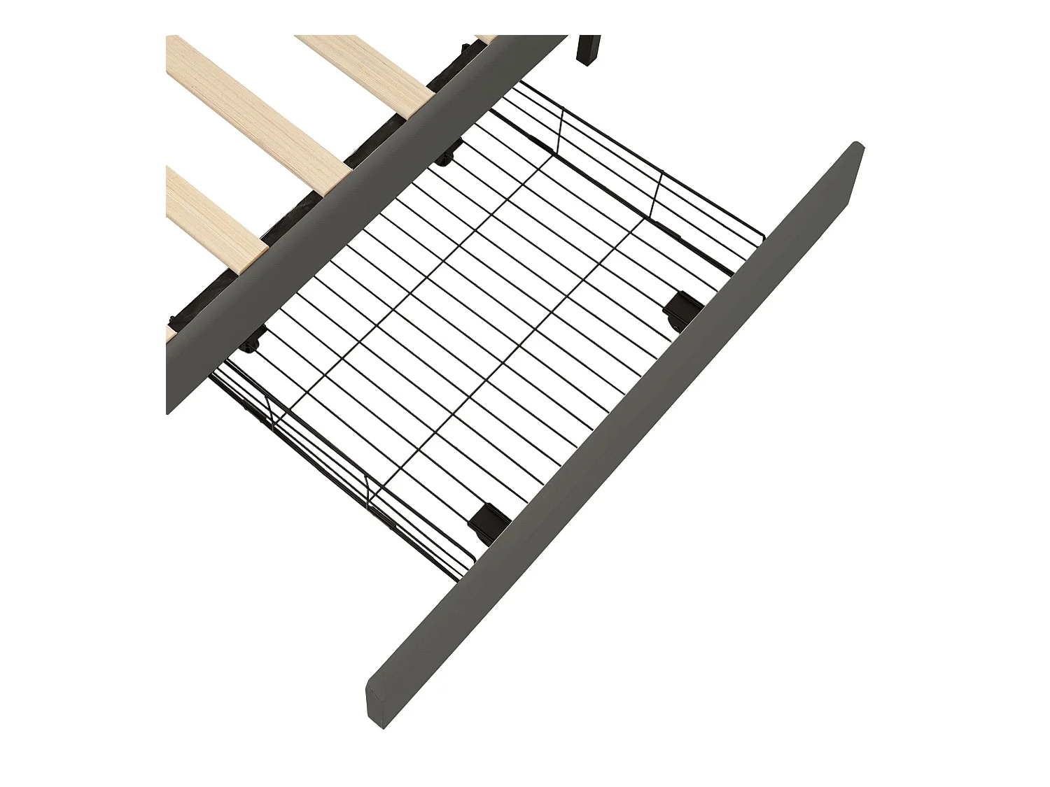 Lit adulte 160x200 cm - Lit double avec USB et 4 tiroirs - Tête de lit réglable - Lin gris