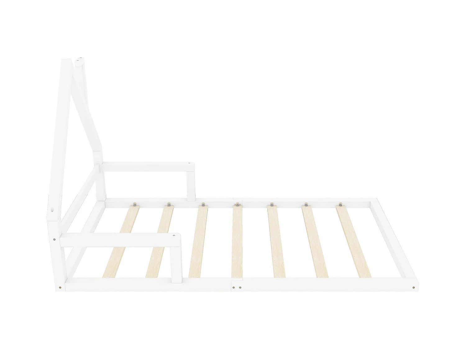 Cuna infantil 90x200 cm - Cama individual con somier - Pino - blanco - sin colchón