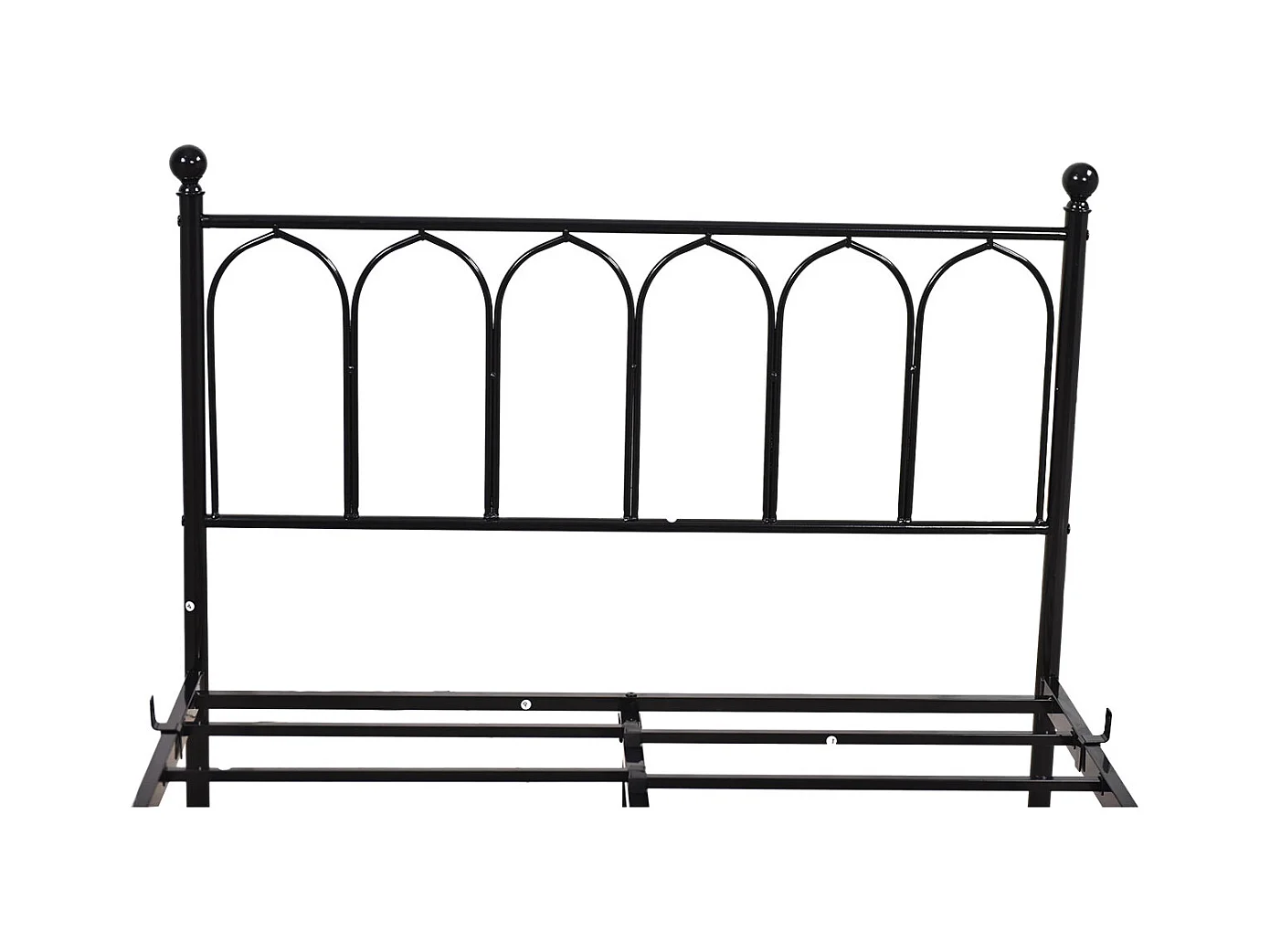 Lit enfant double 140x200cm, lit en métal noir, sans matelas