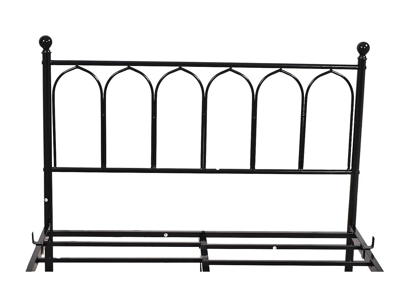 Lit enfant double 140x200cm, lit en métal noir, sans matelas