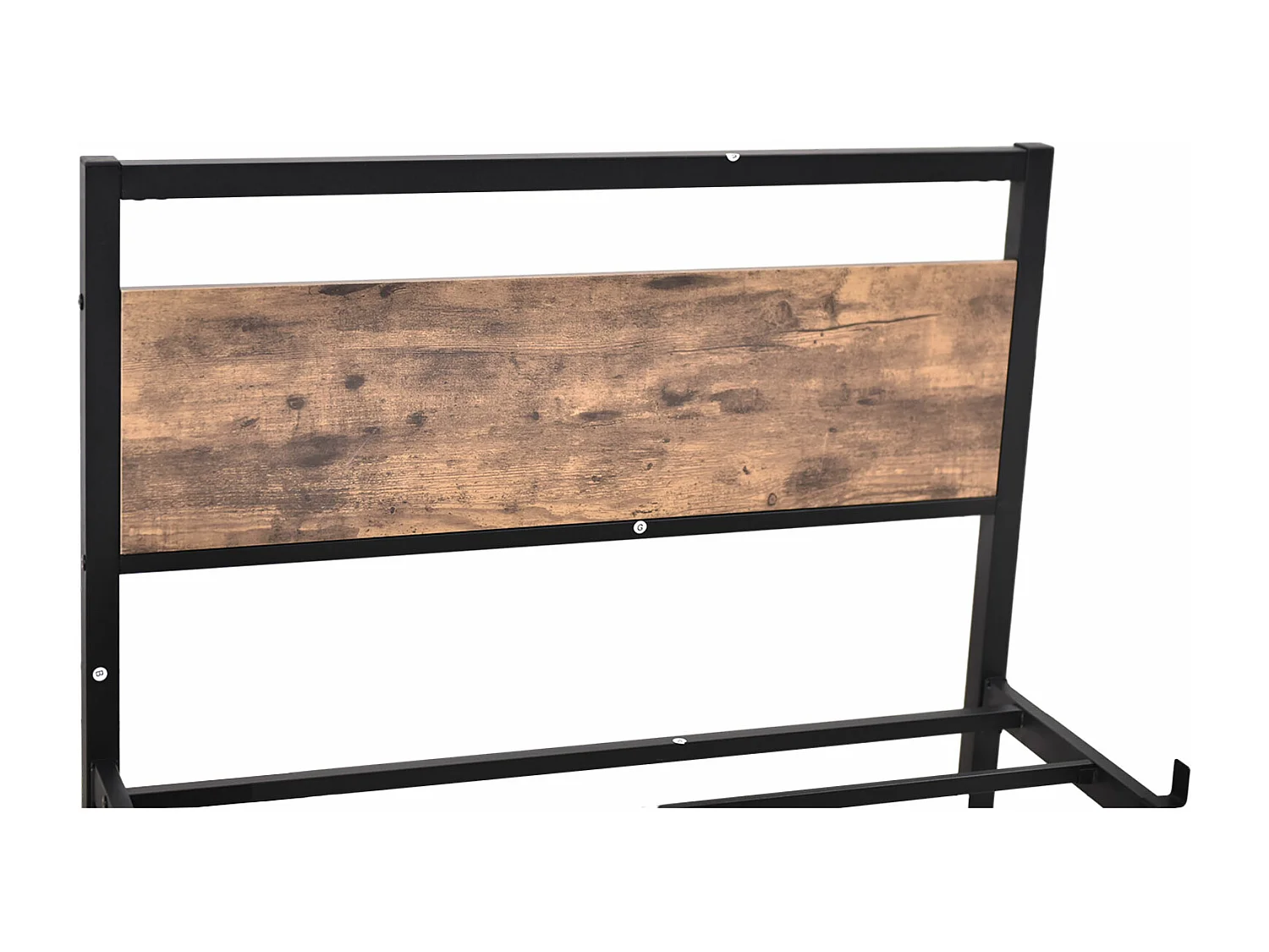 Lit enfant 90x200cm noir, lit à structure en fer, sans matelas