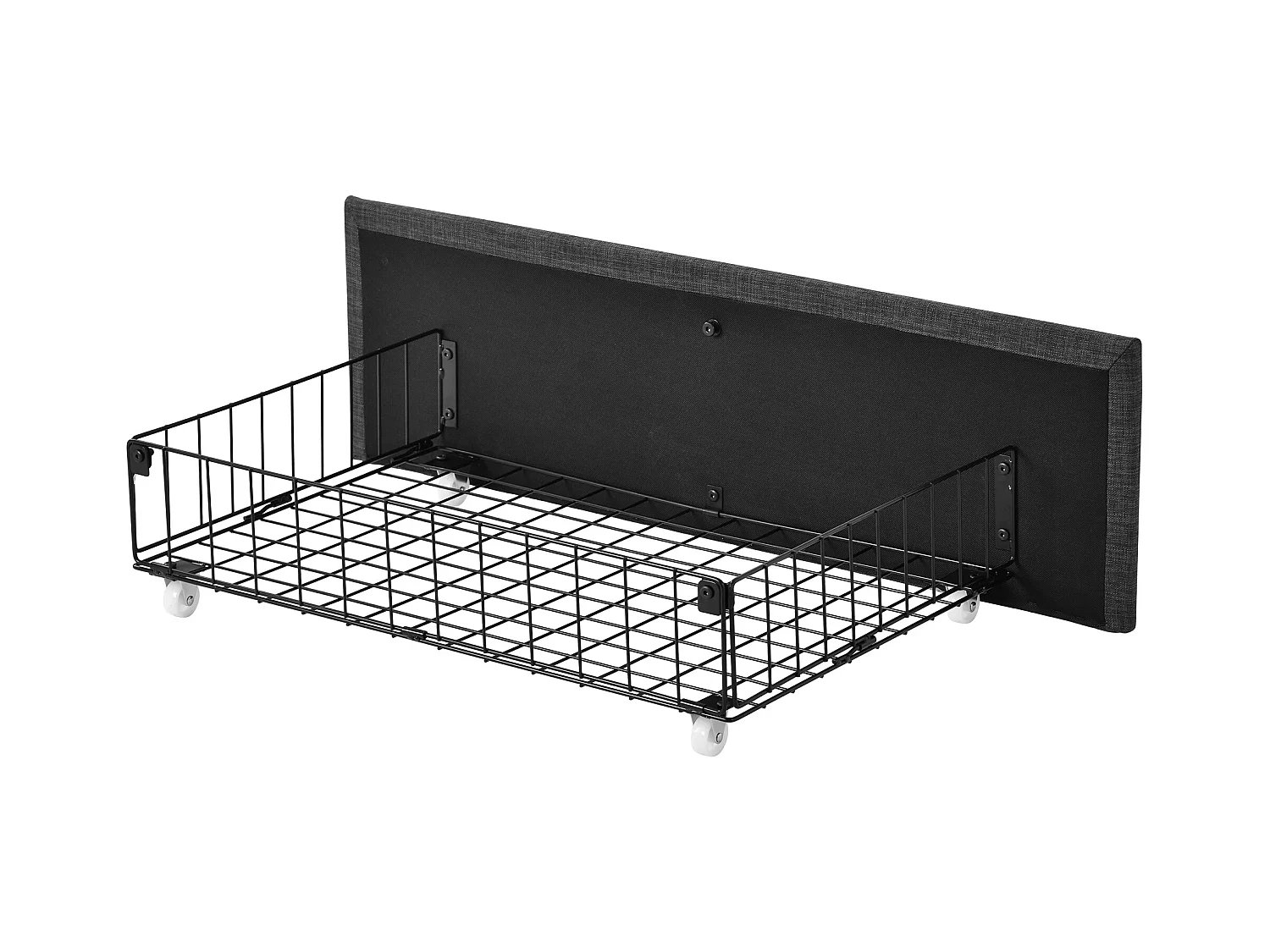 Lit adulte 140x200 cm - Lit double avec 4 tiroirs de rangement - Tête de lit réglable - Lin gris