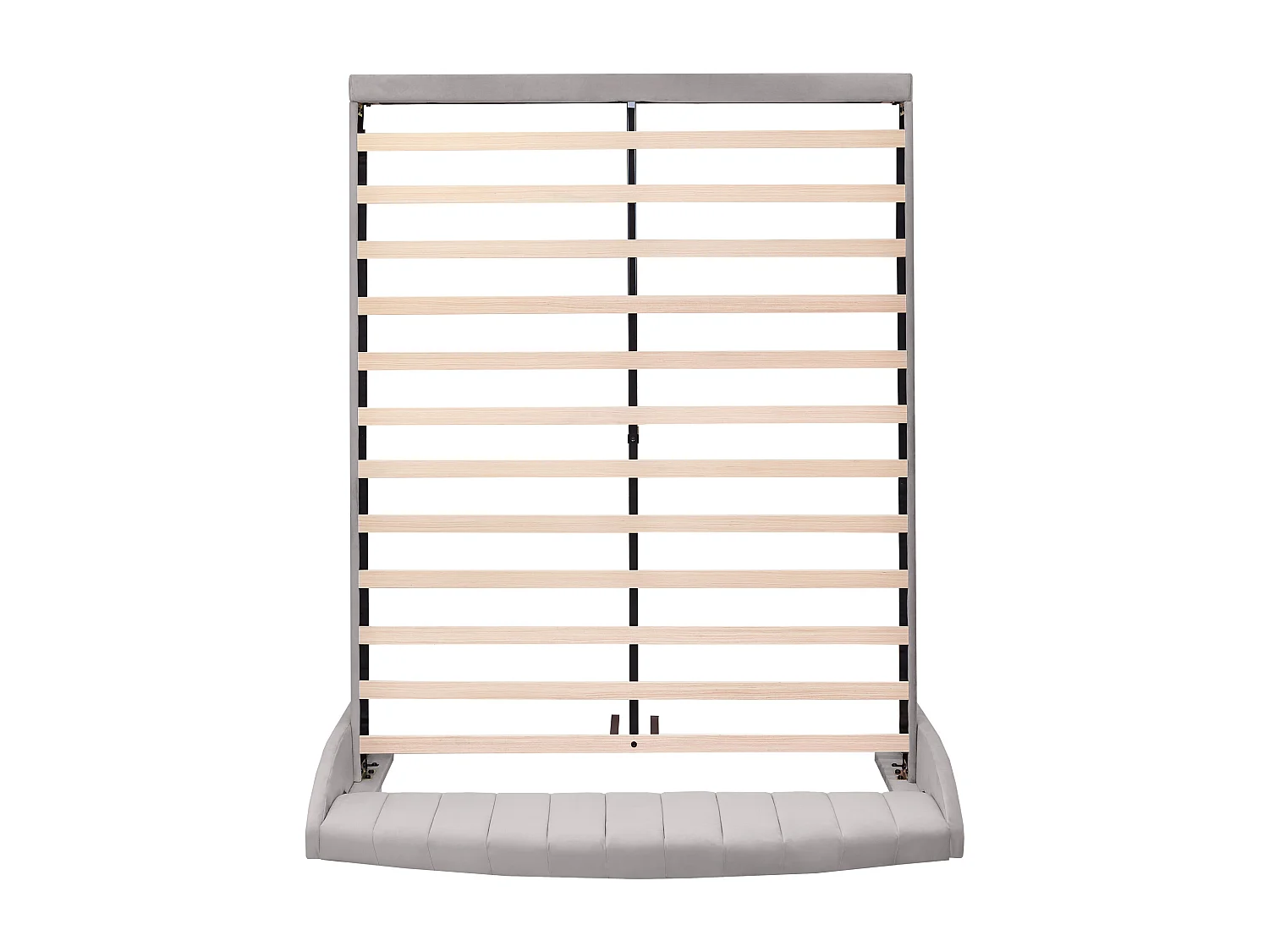 Lit adulte 160x200 cm - Lit double avec sommier à lattes et tête de lit - velours gris