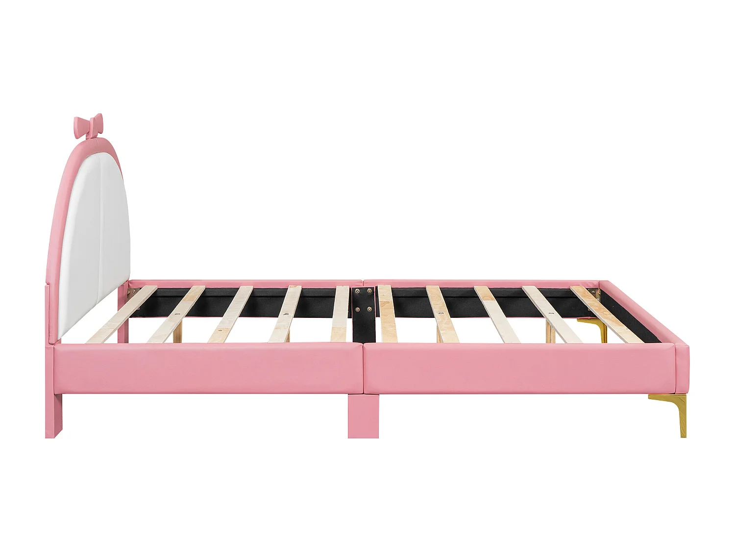 Lit enfant 140x200cm, Lit adulte, PU, rose, sans matelas