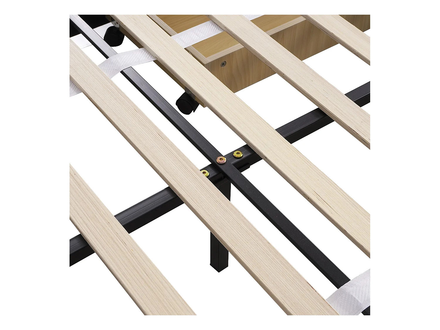 Lit adulte 140x200 cm - Lit double avec tiroirs et sommier à lattes - velours gris - sans matelas