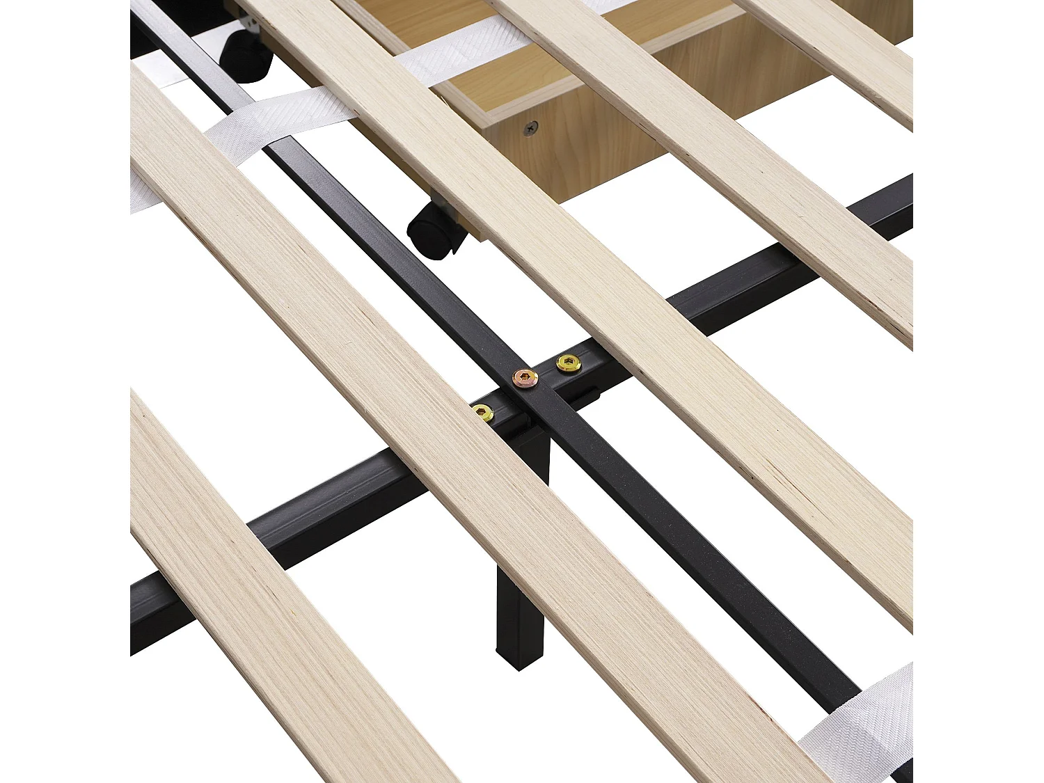 Lit adulte 140x200 cm - Lit double avec tiroirs et sommier à lattes - velours gris - sans matelas