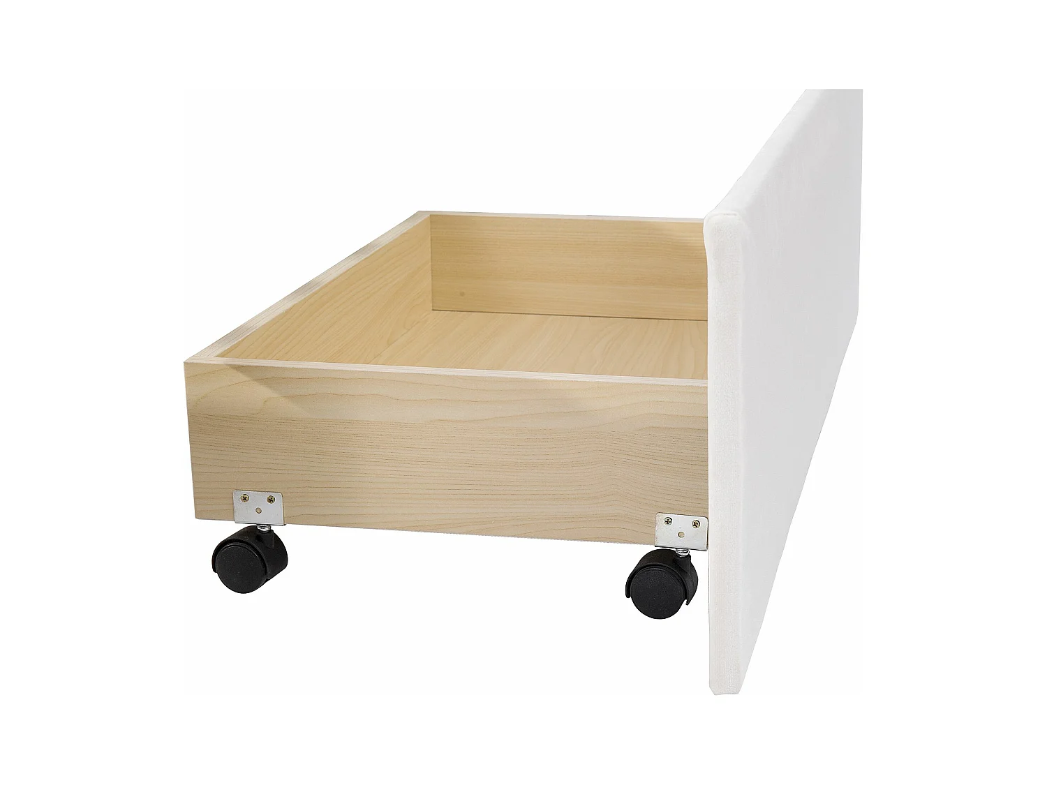 Lit adulte 140x200 cm - Lit double avec tiroirs et sommier à lattes - velours beige - sans matelas