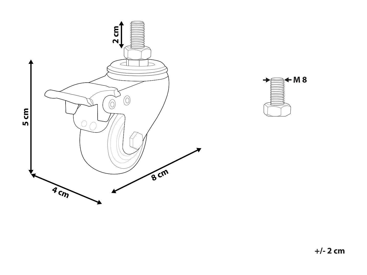 Lot de 4 roulettes pour bureau d'angle DESTINES Noir