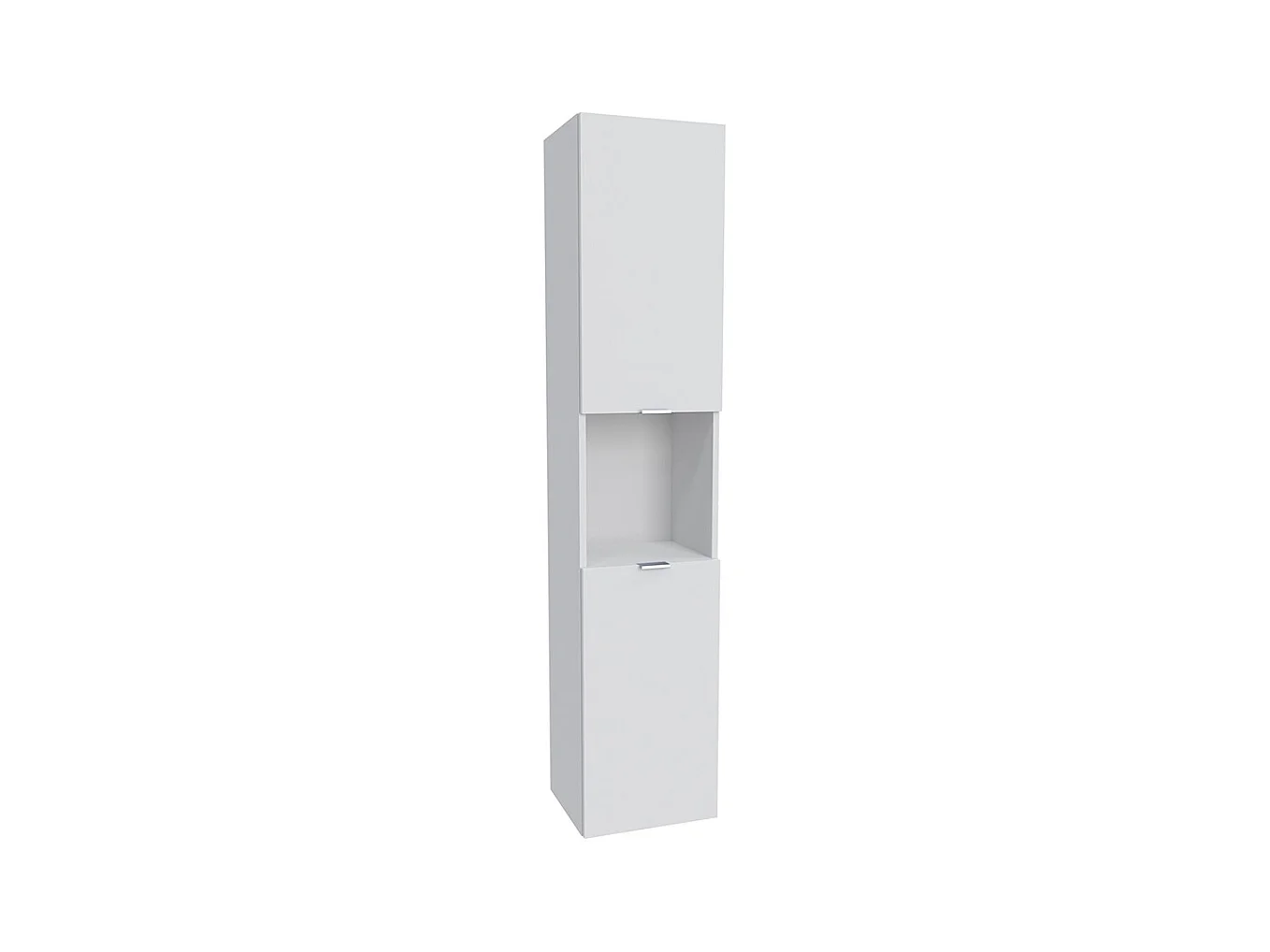 Colonne Meuble Salle de bain 165x35x30cm 2 portes blanc COLO à fixer au mur