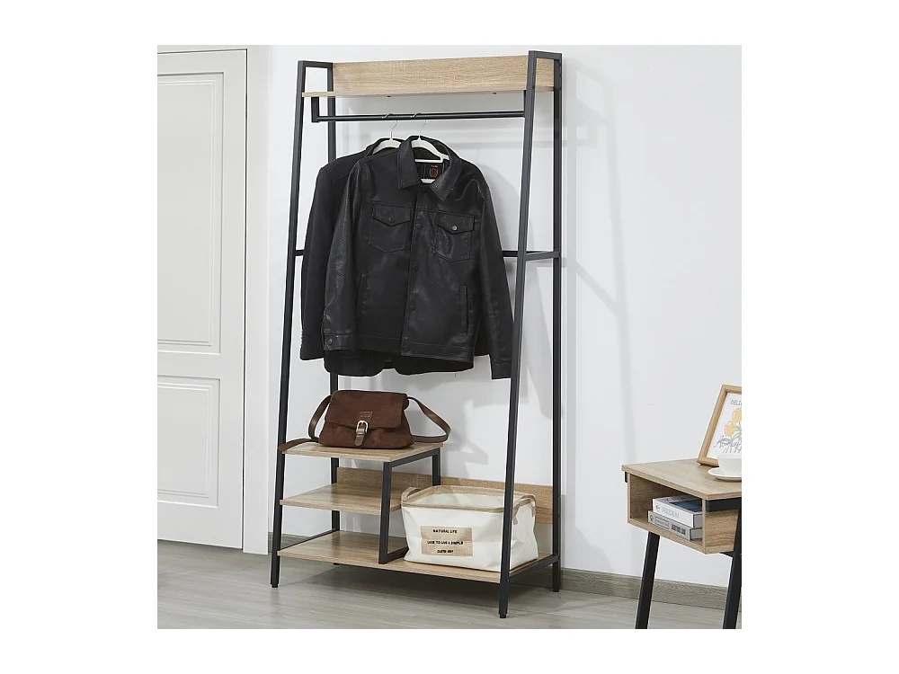 Porte manteau Vestiaire d'entrée avec étagères 169x40x84cm