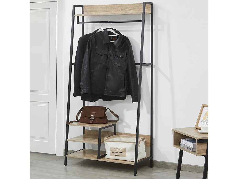 Porte manteau Vestiaire d'entrée avec étagères 169x40x84cm