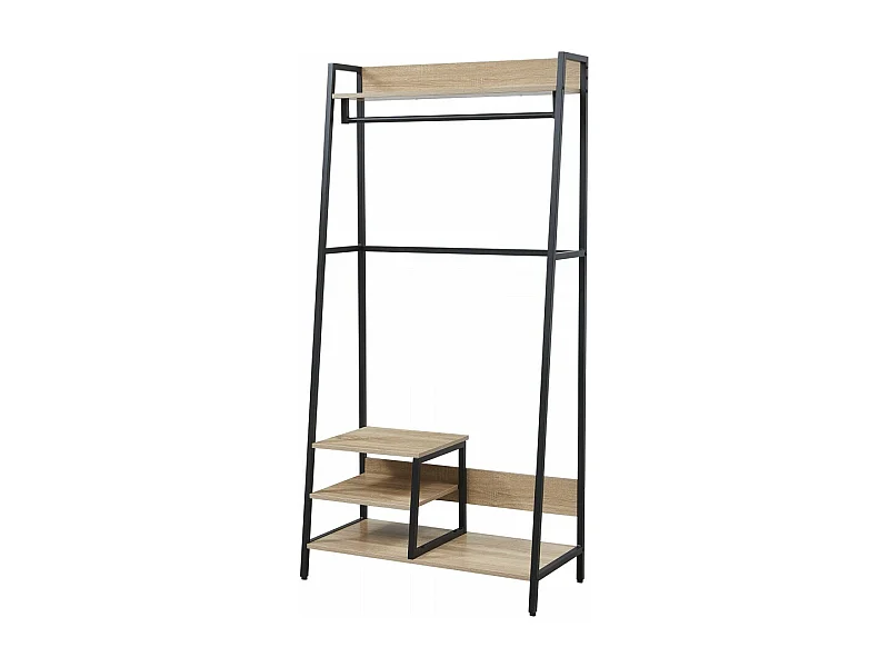 Porte manteau Vestiaire d'entrée avec étagères 169x40x84cm