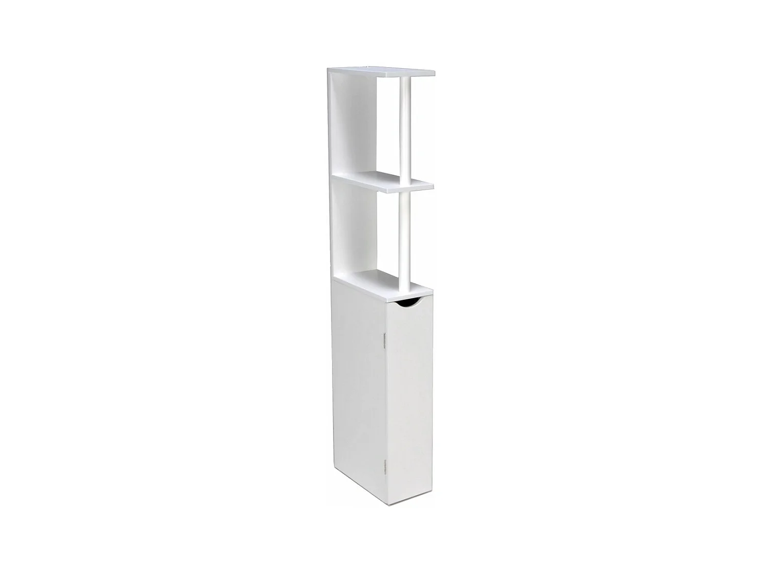Meuble de rangement pour toilettes salle de bain SIBEL blanc sur pieds