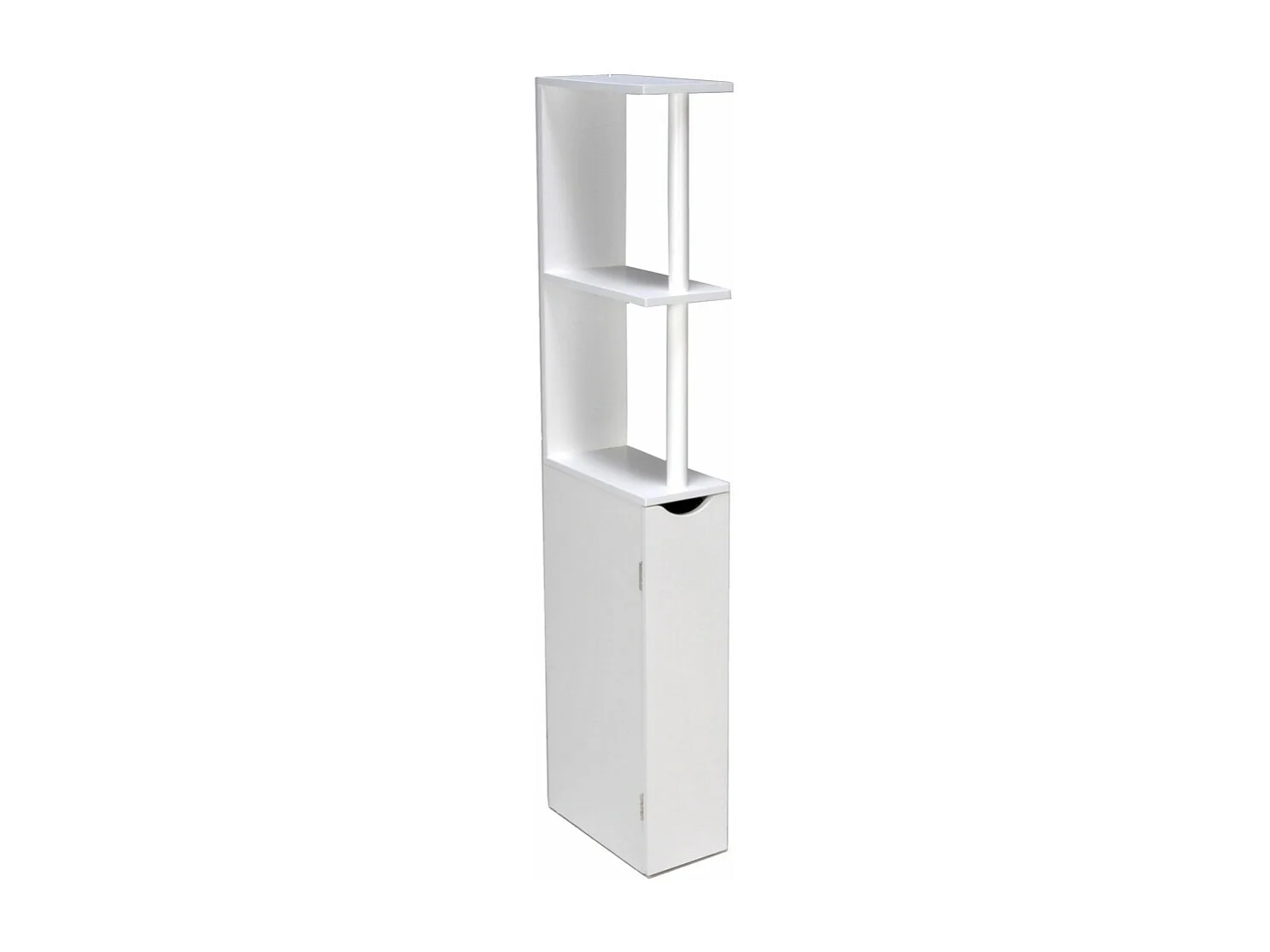 Meuble de rangement pour toilettes salle de bain SIBEL blanc sur pieds