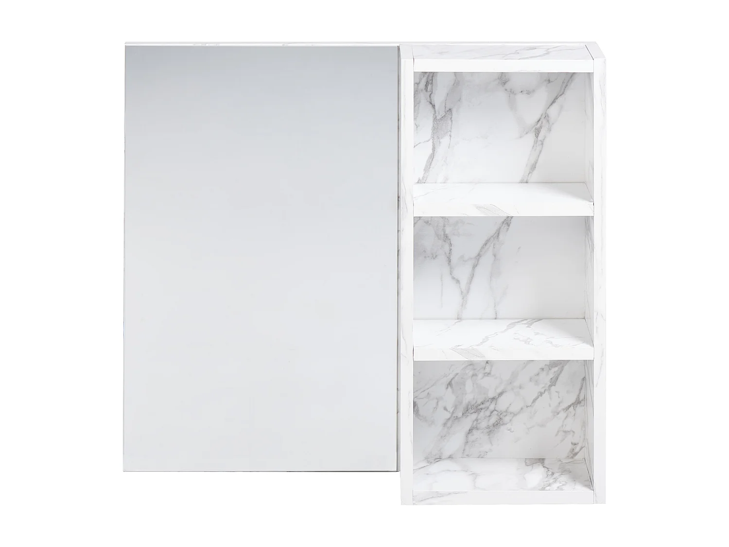 Armadio a muro per specchio da bagno JOINVILLE 60 cm 54 cm Marmo bianco