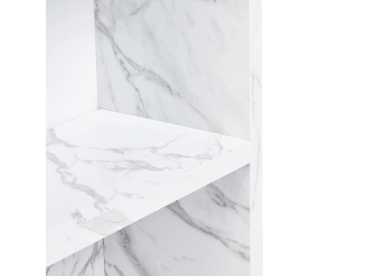 Bathroom Wall Mounted Mirror Cabinet JOINVILLE 60 cm 54 cm White Marble