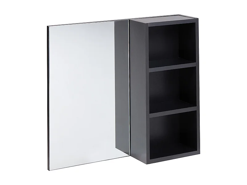 Armario con espejo de pared para baño JOINVILLE 60 cm Negro