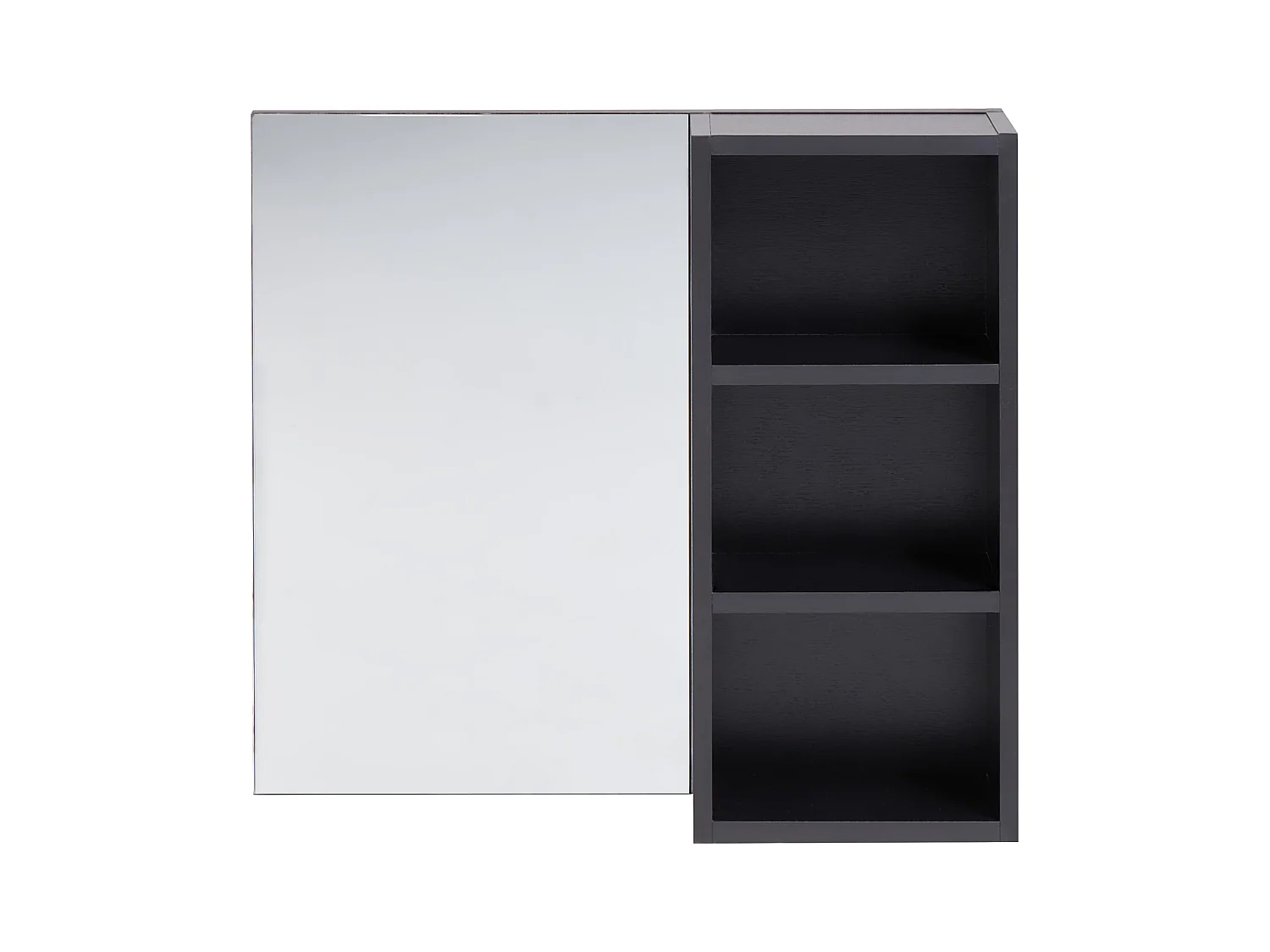Badkamer wandkast met spiegel JOINVILLE 60 cm Zwart