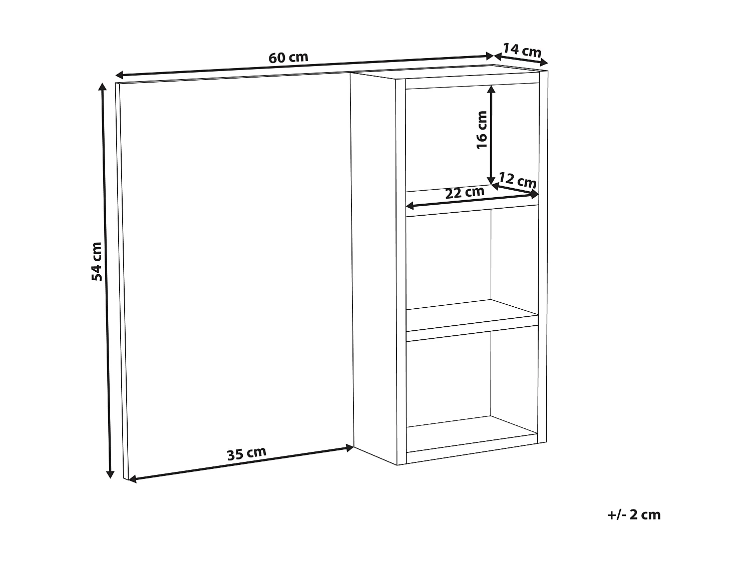 Armoire de toilette murale JOINVILLE 60 cm Noir