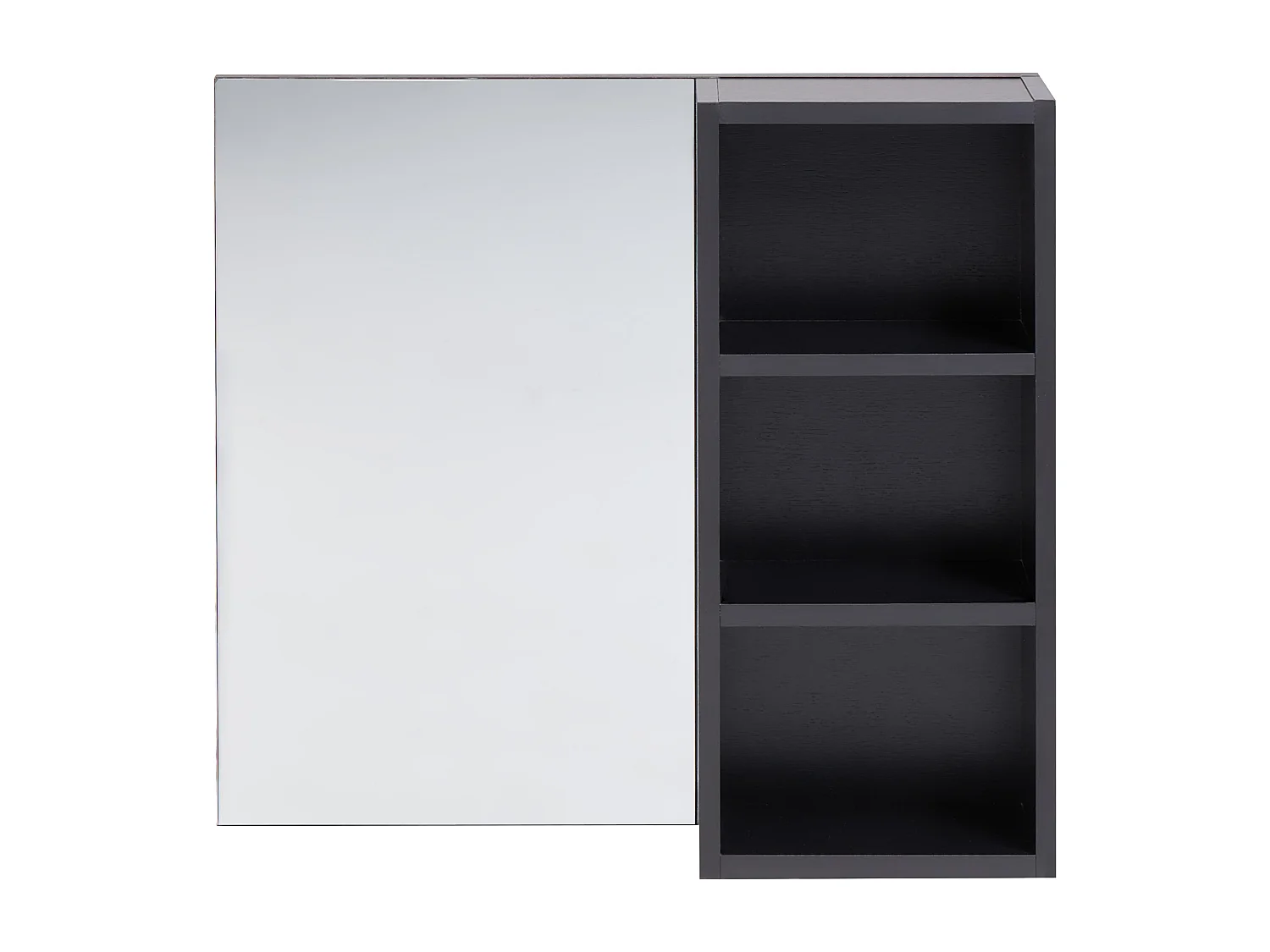 Badkamer wandkast met spiegel JOINVILLE 60 cm Zwart