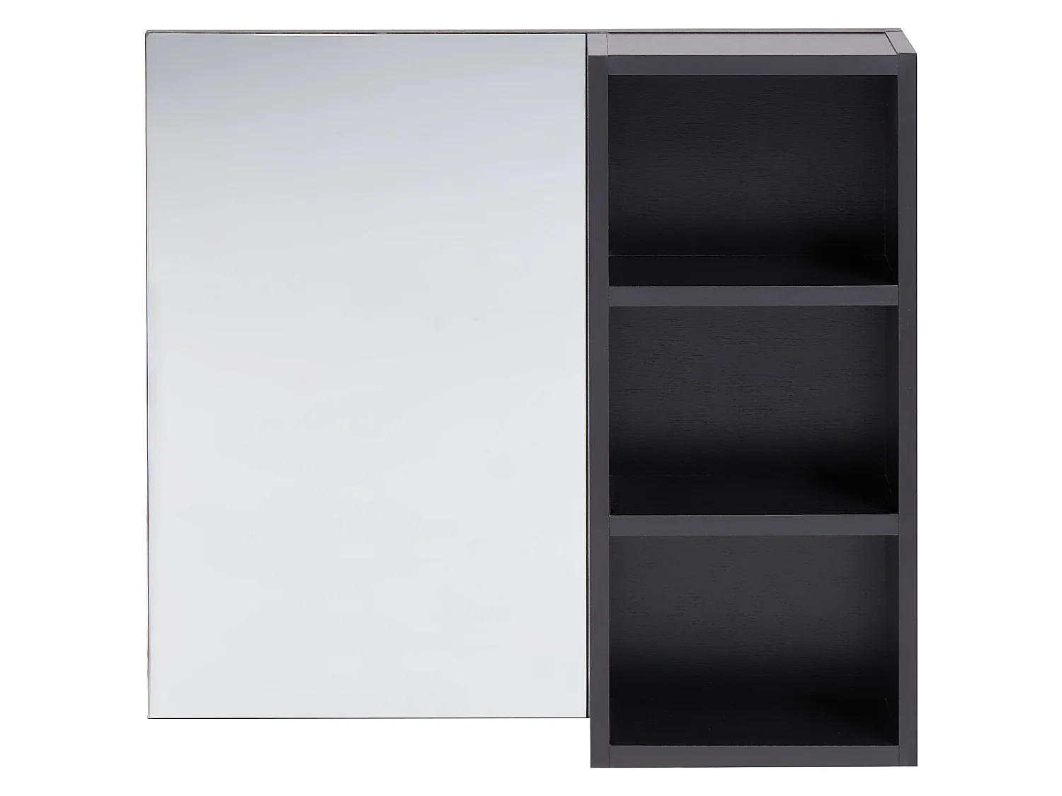 Bathroom Wall Mounted Mirror Cabinet JOINVILLE 60 cm Black