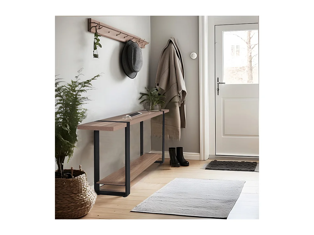 Table console 120x30cm meuble entrée SEMRA couleur chêne