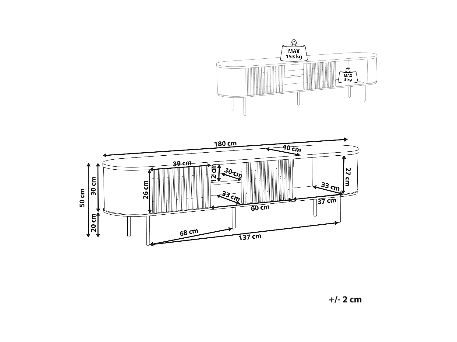 Meuble TV TAROON Marron foncé