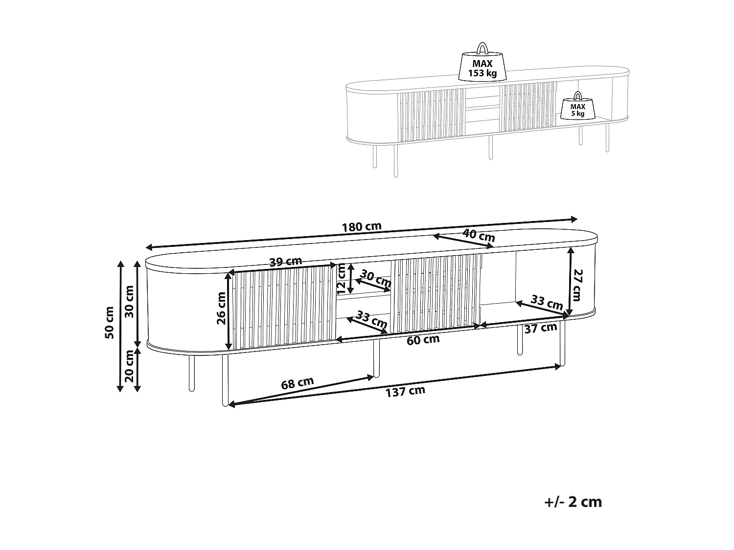 Meuble TV TAROON Marron foncé