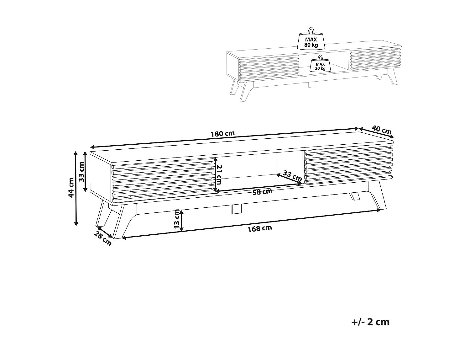 Meuble TV TOLEDO Marron foncé