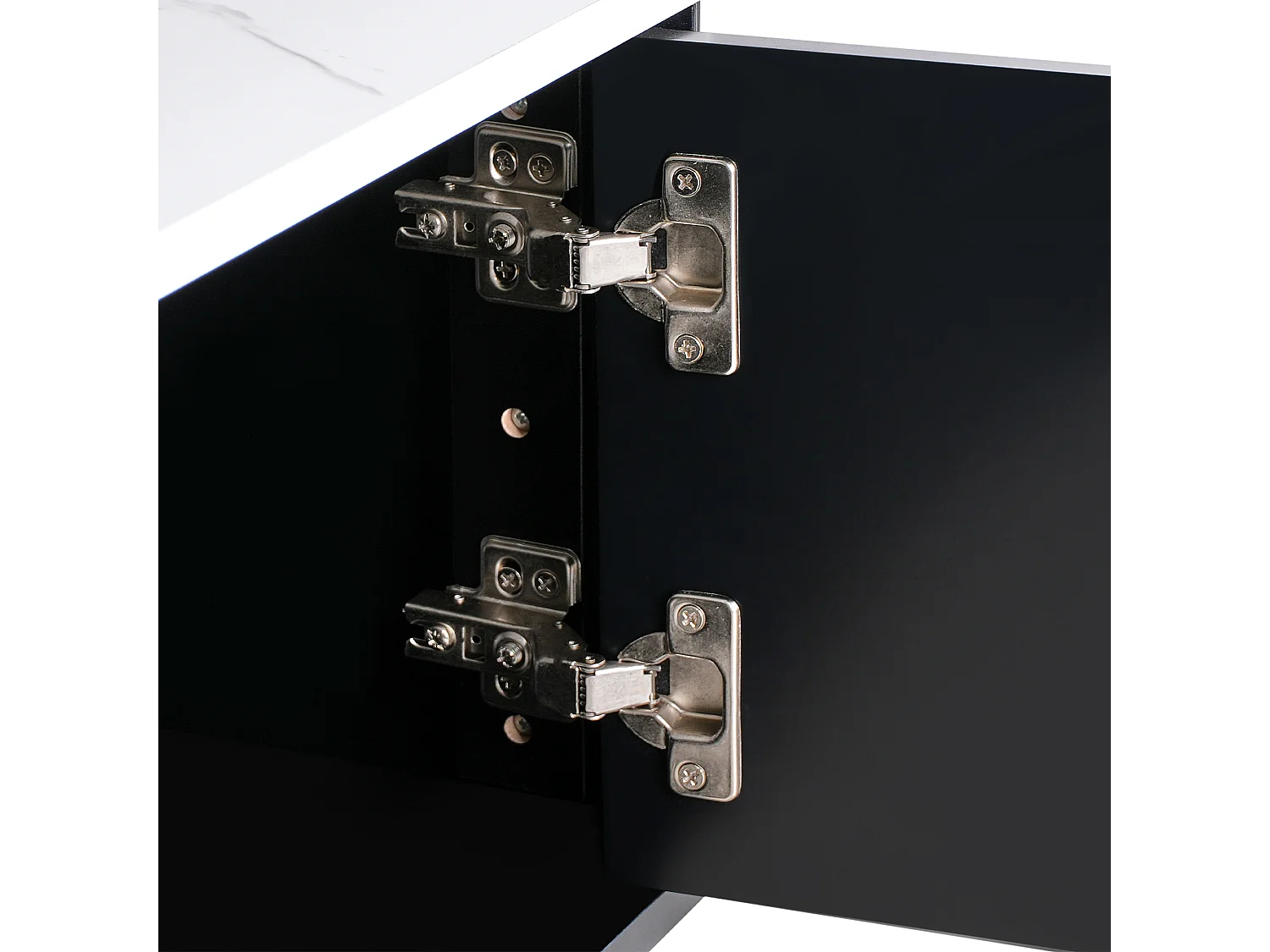 Moderner TV-Ständer 140 x 40 cm MDF Regal Seitenschrank Marmor Effekt Schwarz Glastonbury