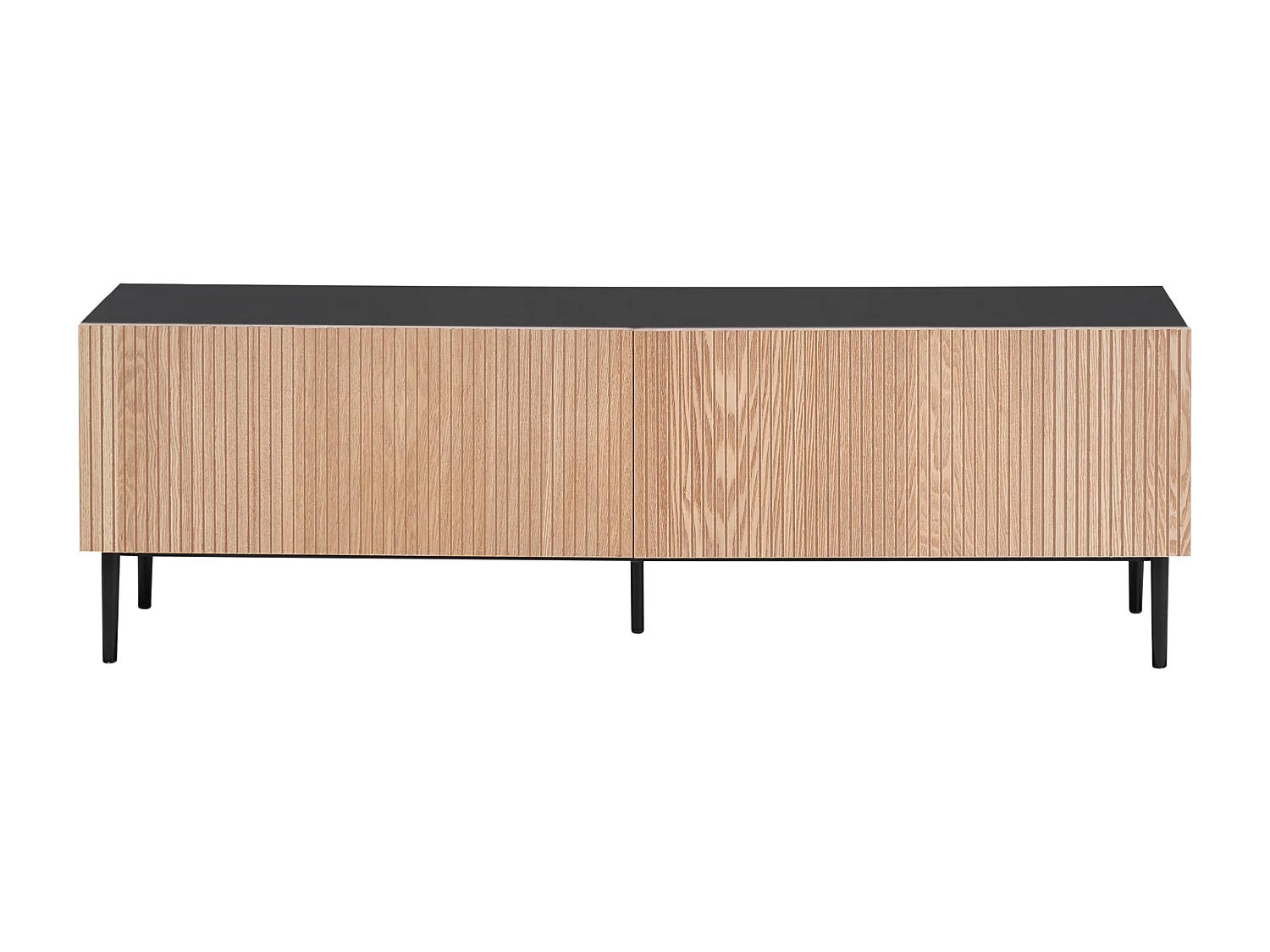 Meuble TV BLYTHE Frêne naturel Noir