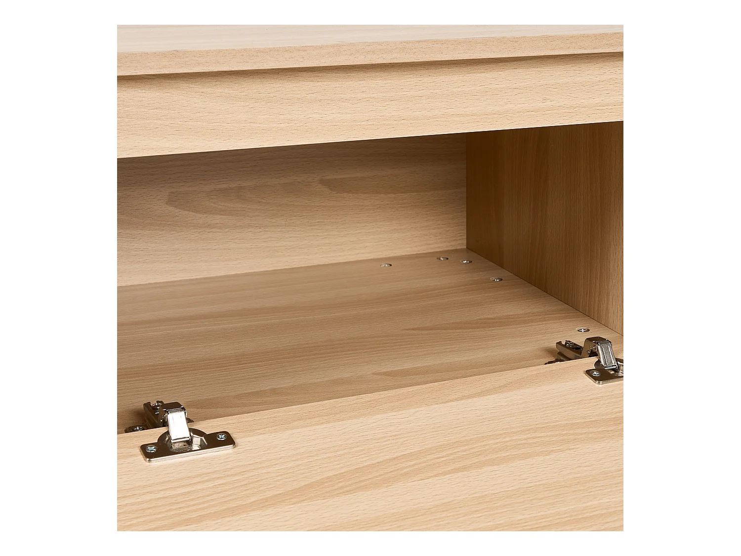 TV-Möbel mit 3 Regalböden aus Spanplatte, 150 cm, minimalistischer Stil, hellbraun Cardigan