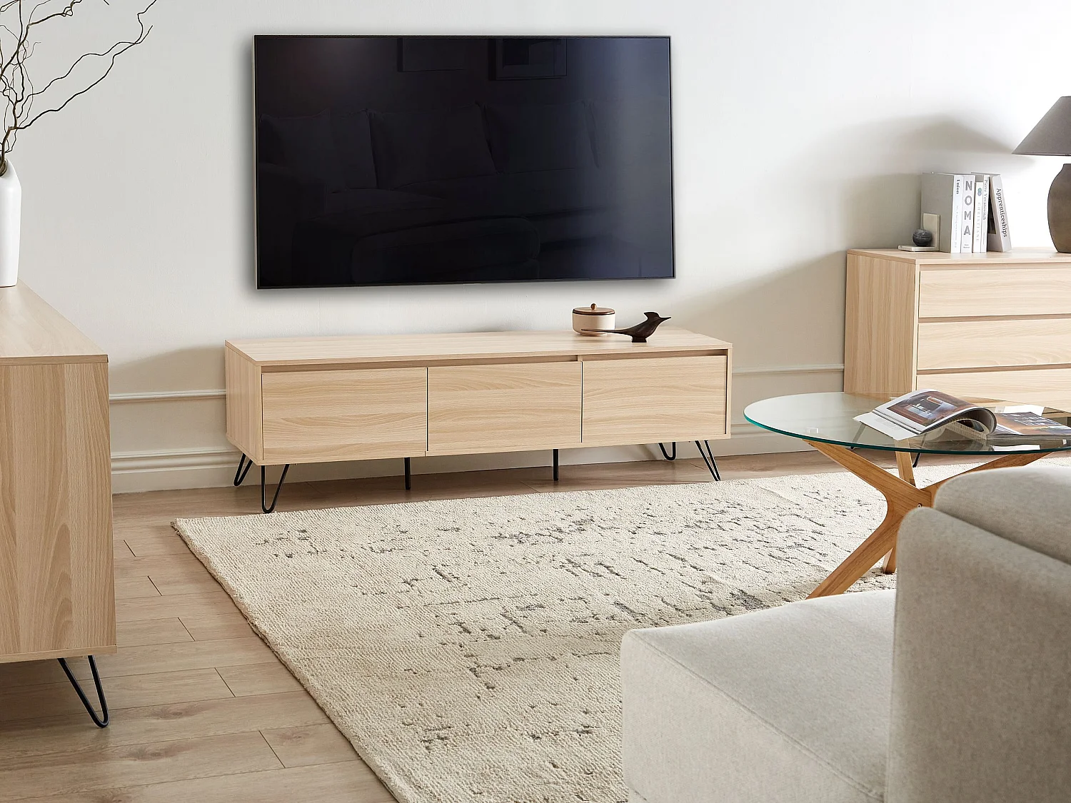 Meuble TV CARDIGAN Marron clair