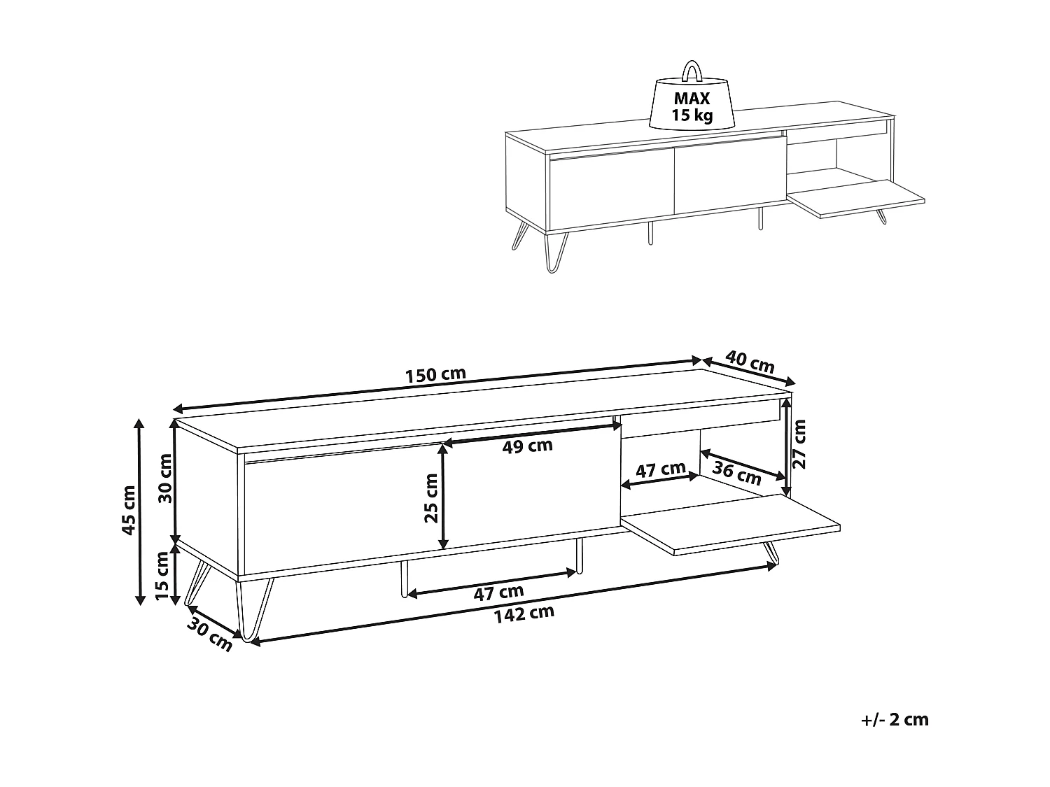 Meuble TV CARDIGAN Marron clair
