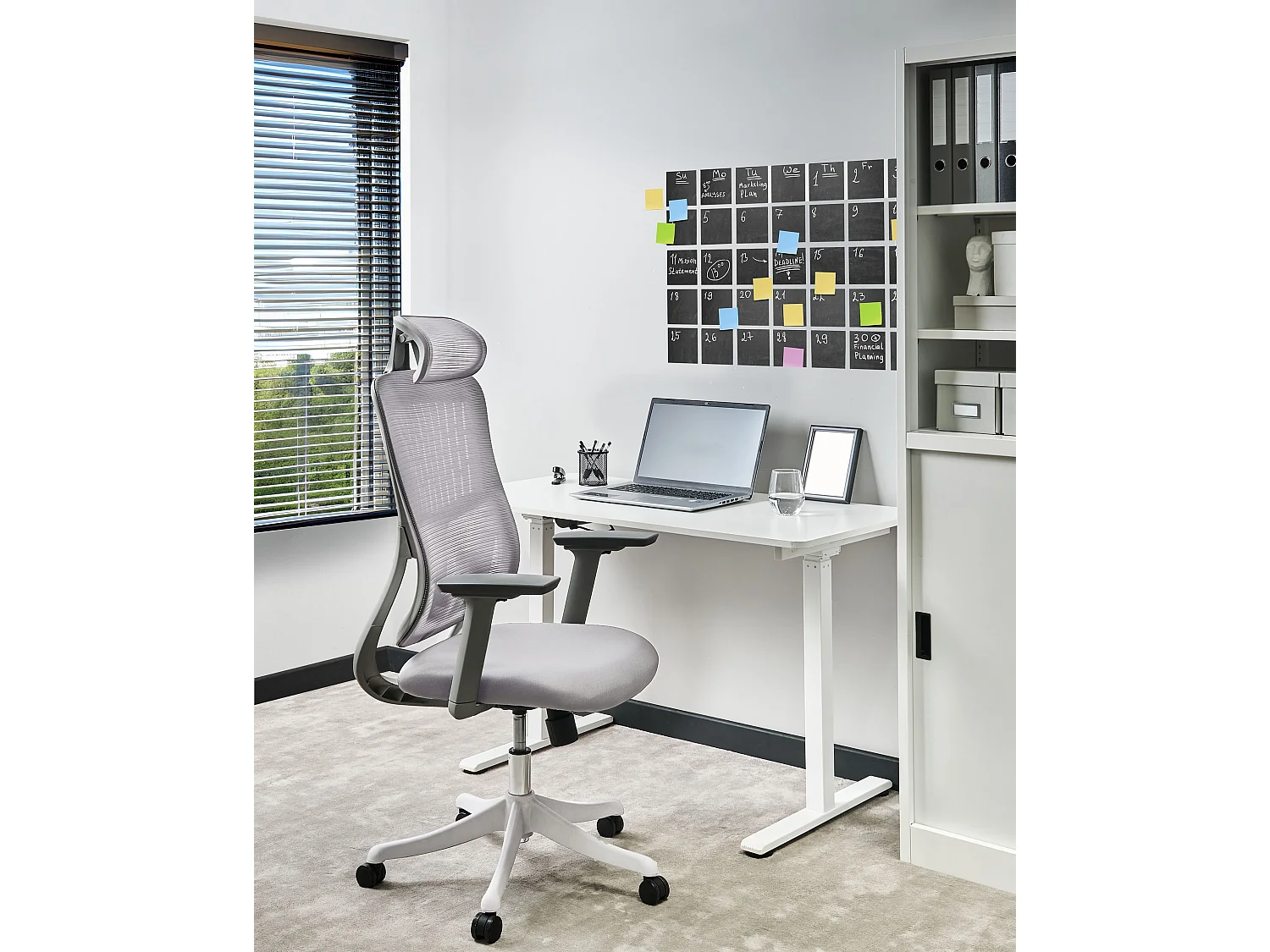Chaise de bureau PARTNER Tissu Gris