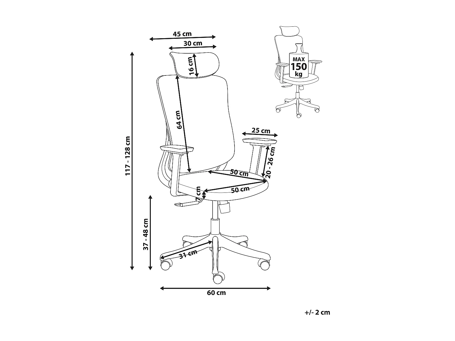 Chaise de bureau PARTNER Tissu Gris