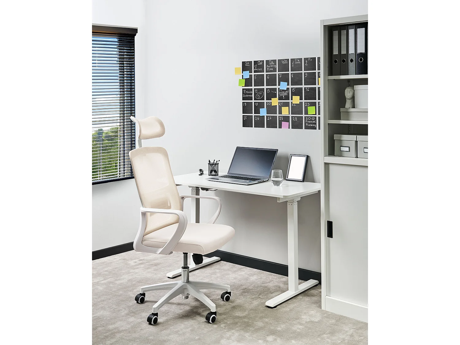 Bürostuhl drehbar MONARCH Stoff Beige