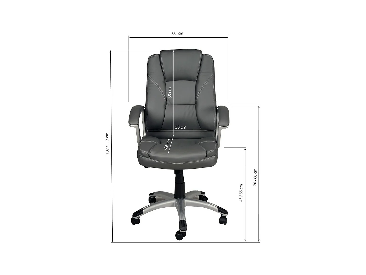 Chaise de bureau Gris Fauteuil hauteur réglable